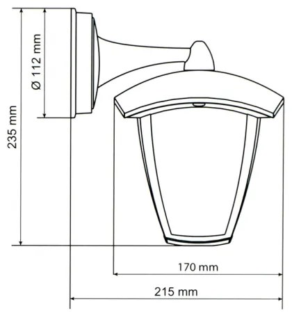 Brilagi - Applique da esterno LED LUNA 1xE27/60W/230V IP44