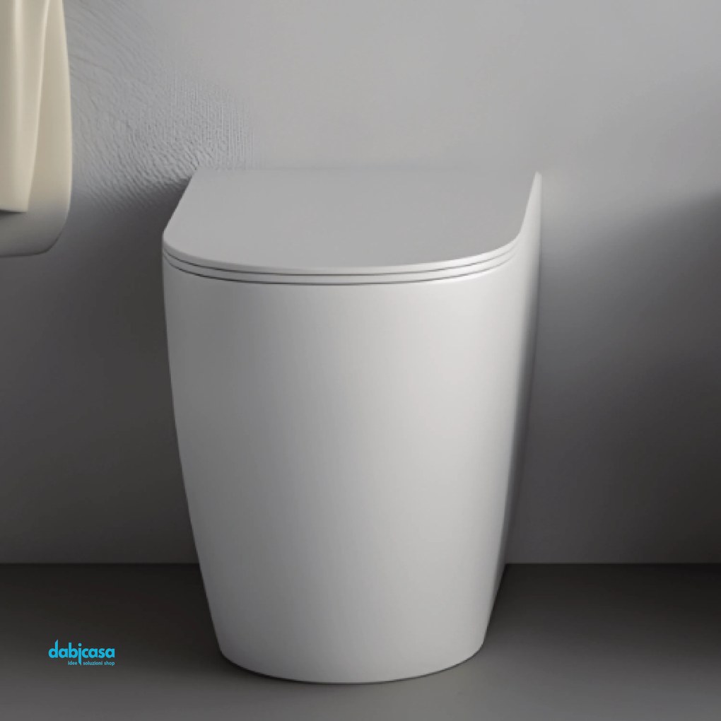 Nic Design "Pin" Wc Da Terra Filo Muro Senza Brida Bianco Opaco