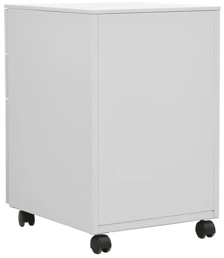 Schedario mobile grigio chiaro 39x45x60 cm in acciaio