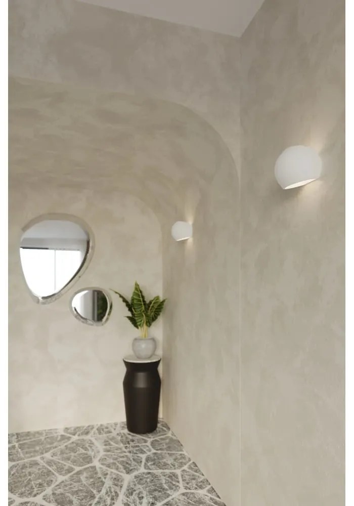 Applique da Parete in Gesso-Ceramico GLOBE E27 Pitturabile da interno Colore del corpo Pitturabile