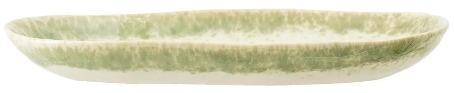 Piatto da portata in gres verde e bianco , 23,5 x 12,5 cm Paula - Bloomingville