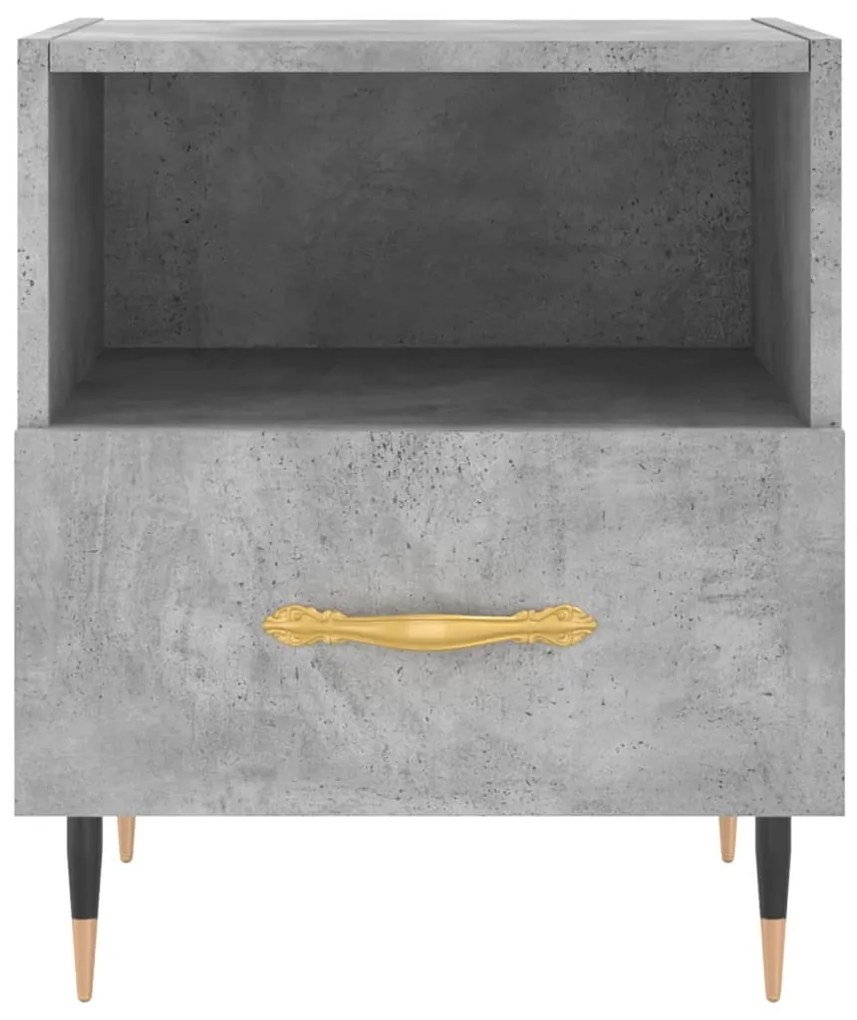 Comodini 2 pz Grigio Cemento 40x35x47,5 cm in Legno Multistrato