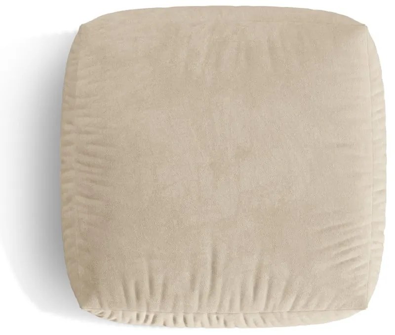 Poggiapiedi componibile beige con rivestimento in velluto Martina – Micadoni