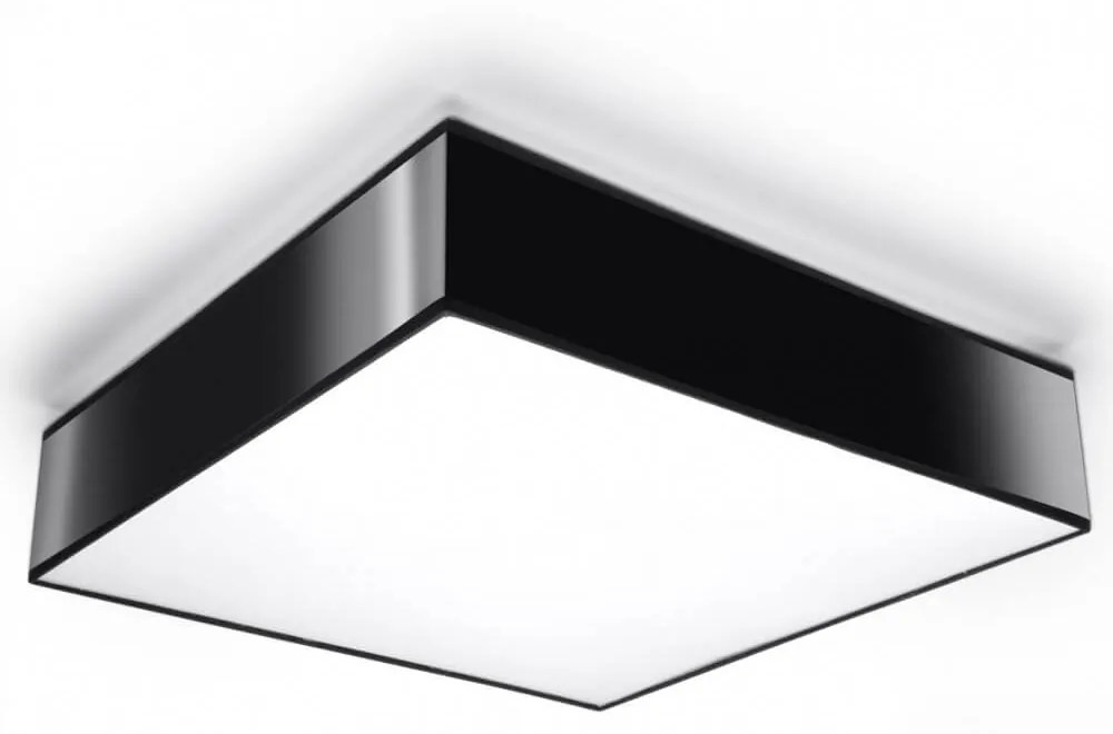 Plafoniera Quadrata da Soffitto in PVC 3xE27 HORUS 45 Nera da interno Colore del corpo Nero