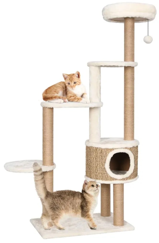 Albero Per Gatti Con Cuscino Lusso E Tiragraffi 148cm İn Giunco /