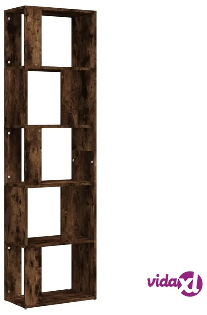 Libreria - Scaffale Portaoggetti Rovere Fumo 80x30x145,5cm in Legno  Multistrato e Ferro -41472