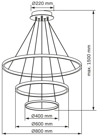 Lampadario LED a sospensione con filo LEA LED/60W/230V 4000K diametro 80 cm cromo