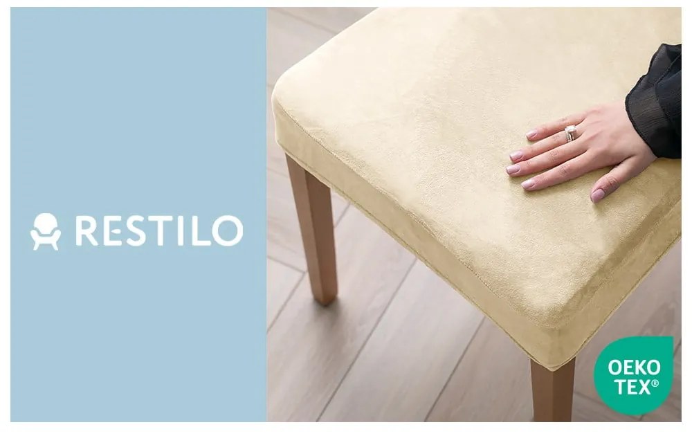 Coprisedia beige con rivestimento elastico per sedie 48 cm Sento – Restilo