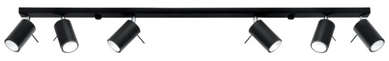 Plafoniera da soffitto in Acciaio 6xGU10 RING 6L Nera da interno Colore del corpo Nero