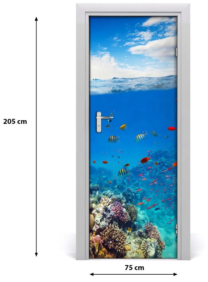 Adesivo per porta barriera corallina 75x205 cm