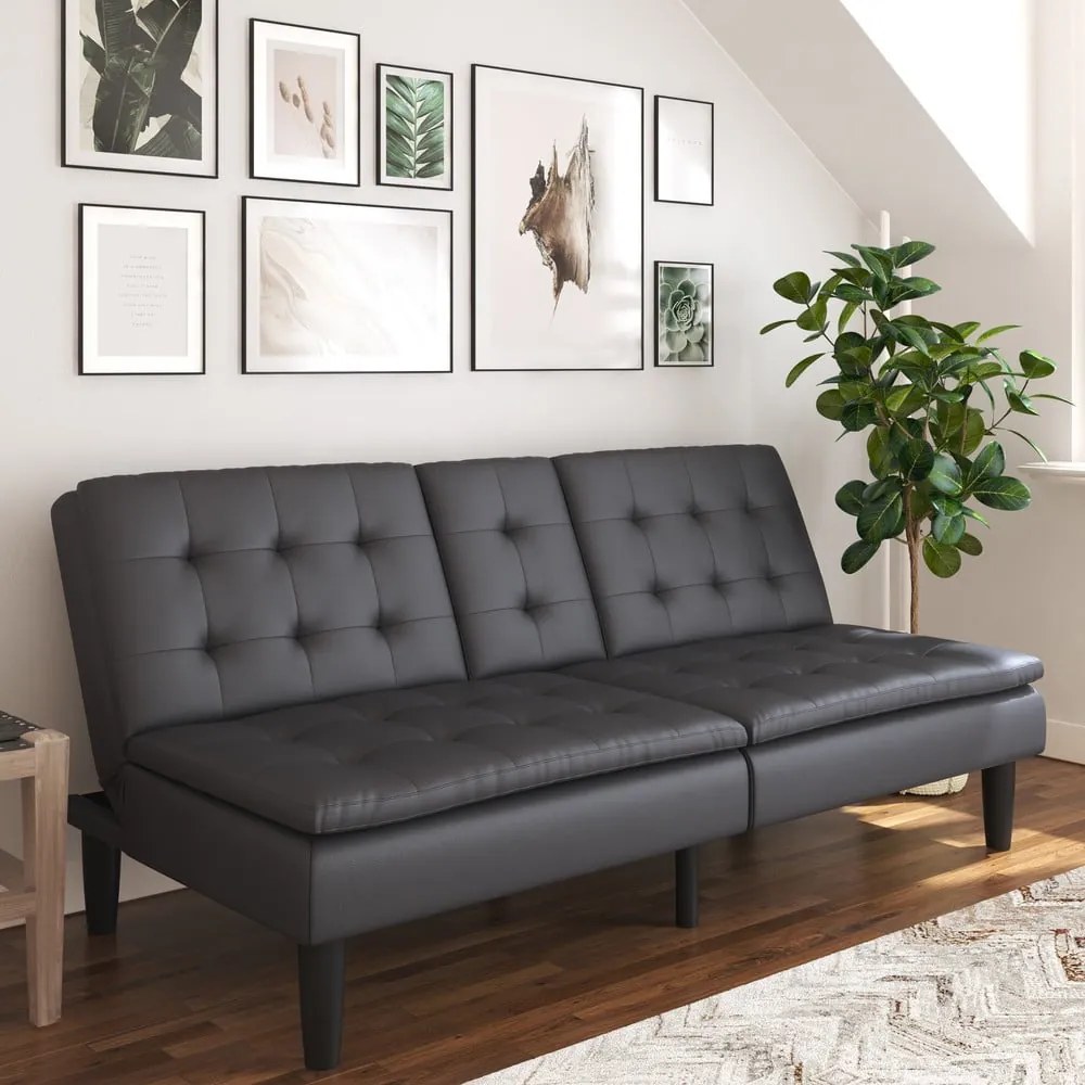 Divano letto grigio in similpelle 191 cm Maine - Støraa