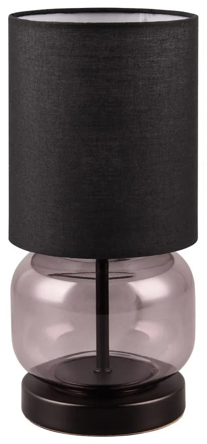 Lampada da tavolo nera e viola con paralume in tessuto (altezza 28,5 cm) Elio - Trio