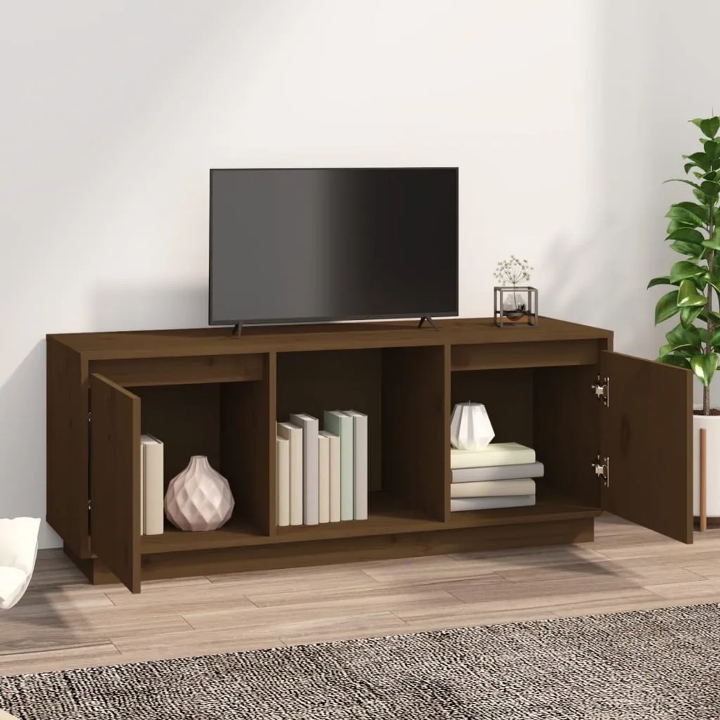 Mobile tv miele 110,5x35x44 cm in legno massello di pino