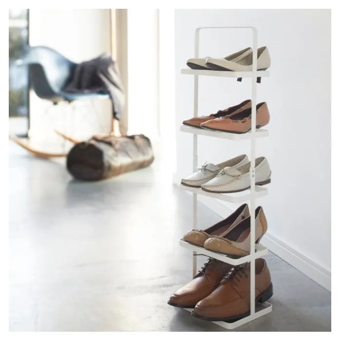 Scarpiera alta bianca in metallo Tower Shoe Rack - YAMAZAKI