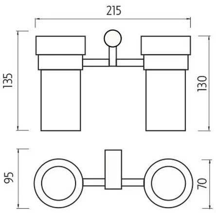 NIMCO BR 11058DW-26 - Porta spazzolini da parete BORMO vetro opaco/cromo lucido