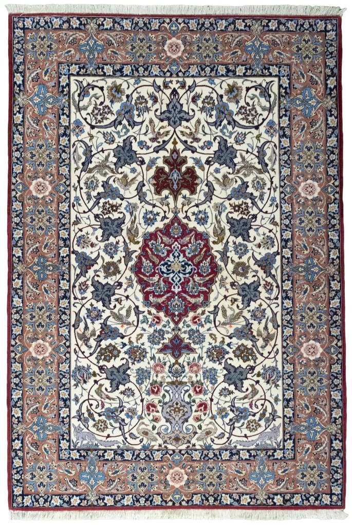 Isfahan Tappeto persiano 120 x 170 Beige (Iran) Annodato A Mano