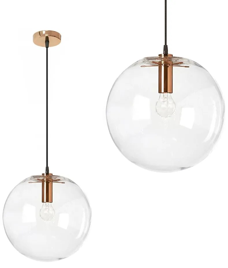 Lampada da soffitto pensile di vetro Lassi Rose Gold 25 cm