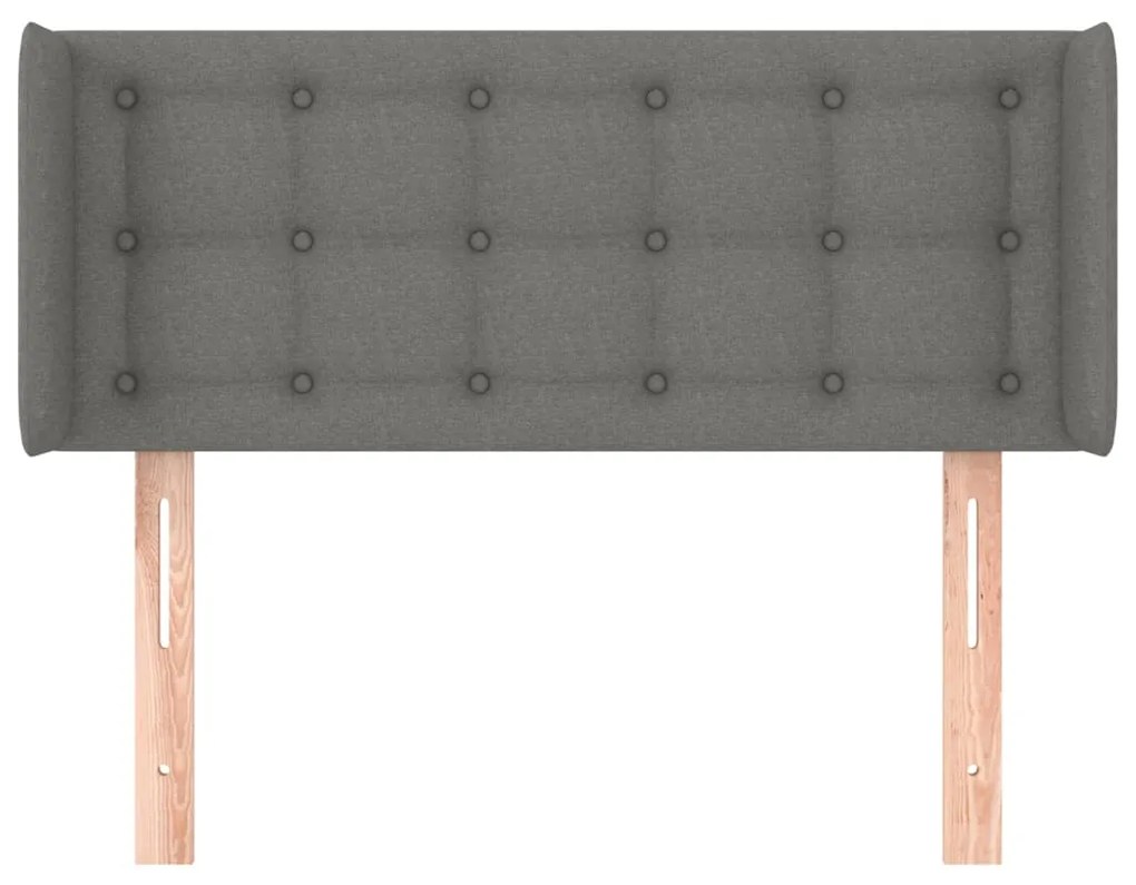 Testiera ad orecchio grigio scuro 103x16x78/88 cm in tessuto