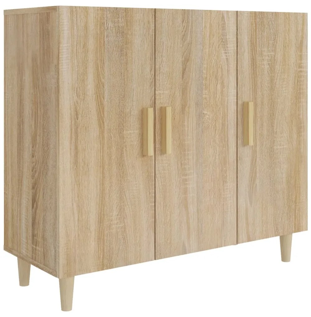 Credenza rovere sonoma 90x34x80 cm in legno multistrato