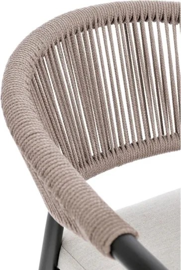 Sedia Da Esterno Impilabile Con Braccioli In Alluminio E Corda Millor Antracite E Khaki Bizzotto