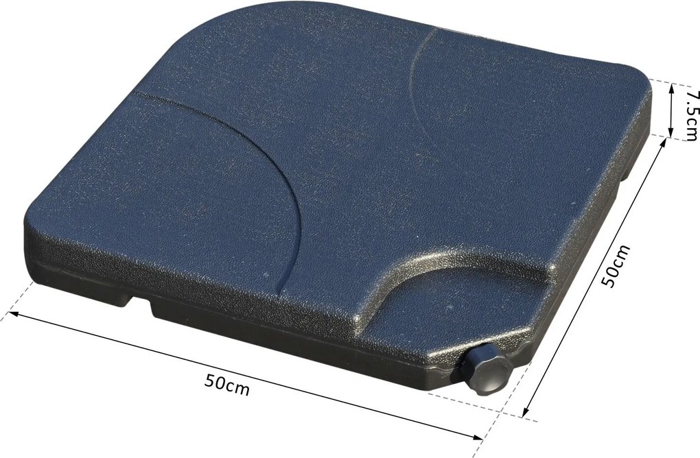 Base per Ombrellone da Giardino 60 Kg a Croce in Plastica 50x50x7.5 cm...