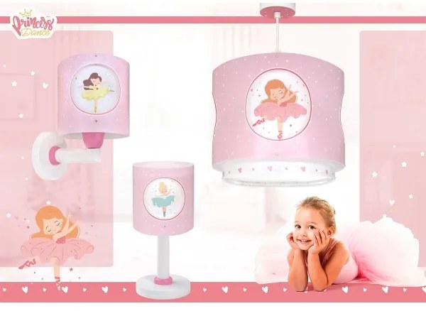 Dalber 60912 - Lampadario per cameretta PRINCESS DANCE 1xE27/15W/230V rosa