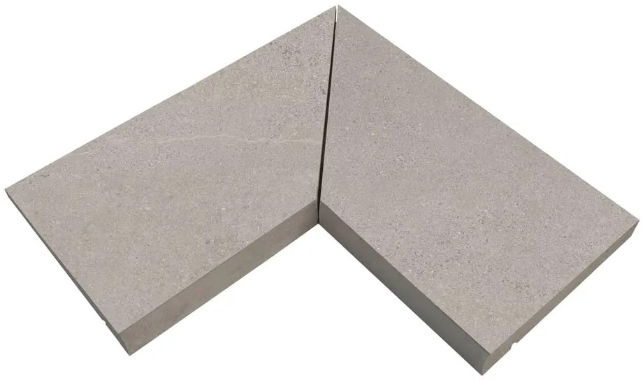 Bordo per piscina in gres porcellanato ECODADO+ Gradone Gres Int. dx-sx grigio 30x60x2 L 60 x H 60 cm, Sp 20 mm
