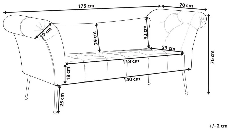 Chaise longue in velluto grigio chiaro NANTILLY Beliani