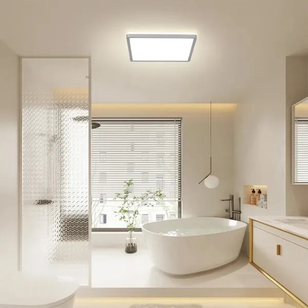 Brilagi - Plafoniera LED per bagno ULTRA SLIM LED/24W/230V 42x42 cm argento IP54