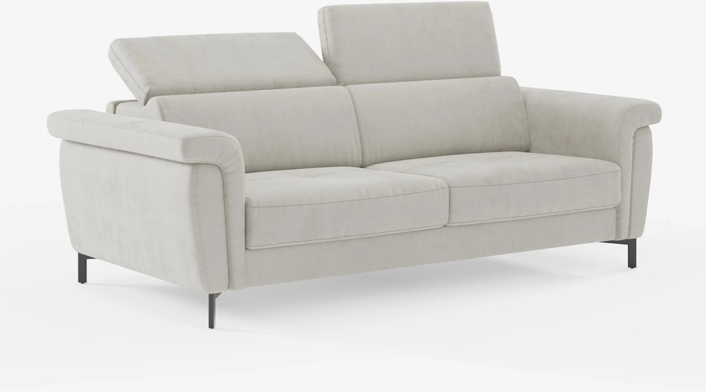 Capri divano letto di design con piedini alti - poggiatesta reclinabili in raffinato tessuto effetto velluto smacchiabile T30