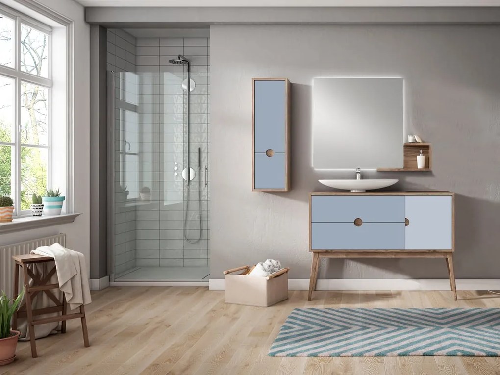 Mobile da bagno sotto lavabo Kompas rovere chiaro L 120 x H 48 x P 45 cm, lavabo non incluso