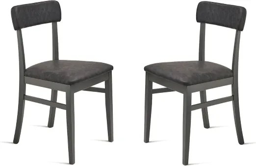 Sedia in ecopelle Nera con struttura in legno LIPSIA 2 sedie