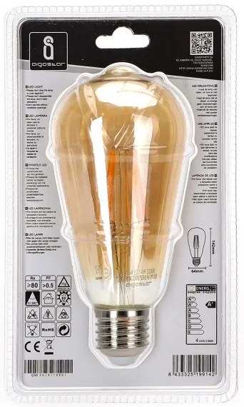 Lampadina LED ST64 E27/4W/230V 2200K - Aigostar