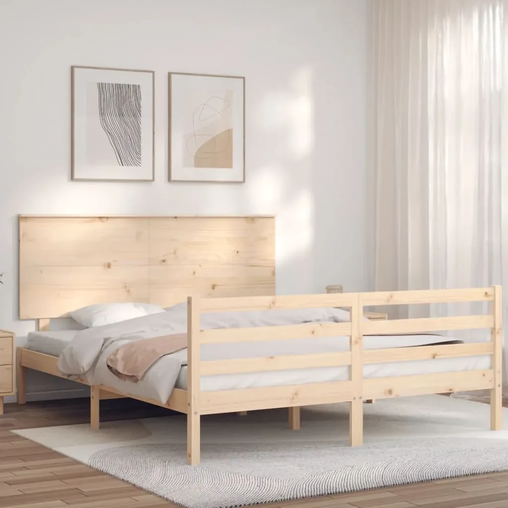 Giroletto con testiera king size in legno massello