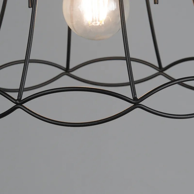 Lampada a sospensione retrò nera 25 cm - Granny Frame