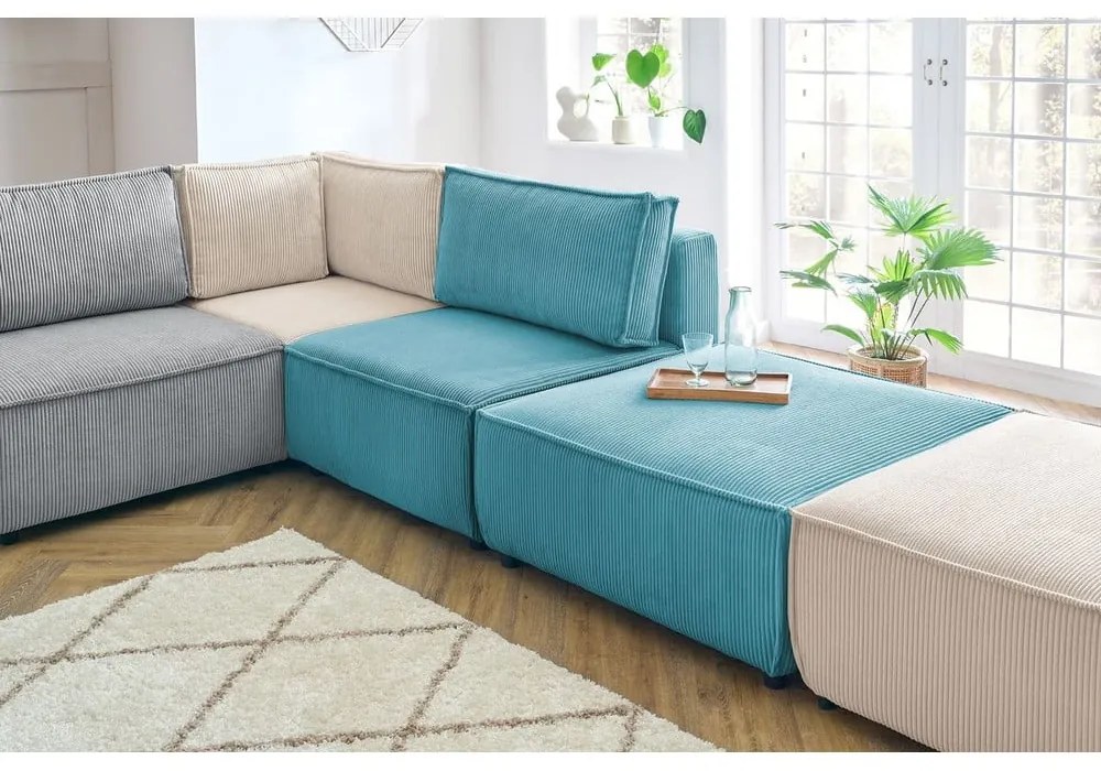 Divano angolare a U in velluto a coste variabile Nihad modular - Bobochic Paris