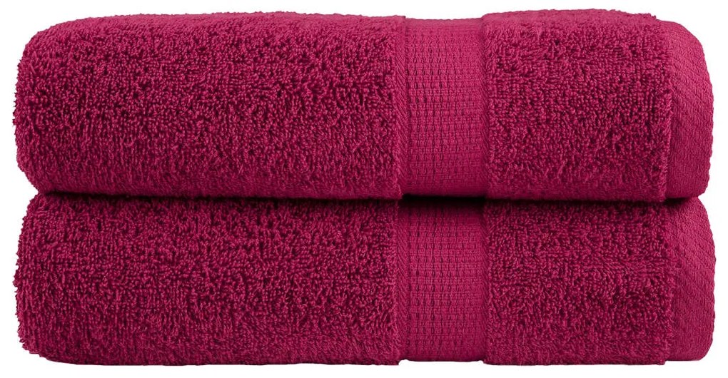 Asciugamani Da Bagno Solund 2 Pz Bordeaux 100x150cm 600gsm /
