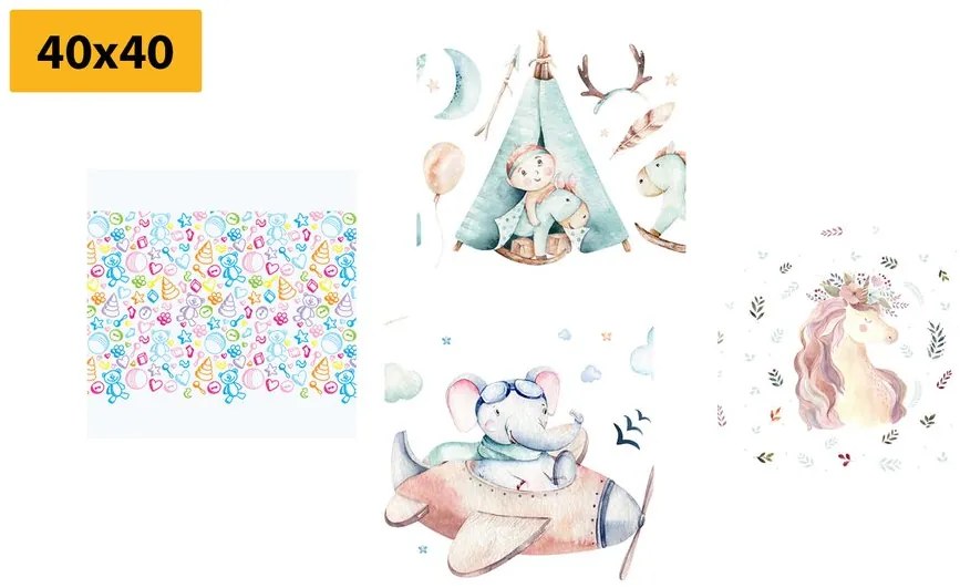 Set di quadri – Per bambini in colori pastello