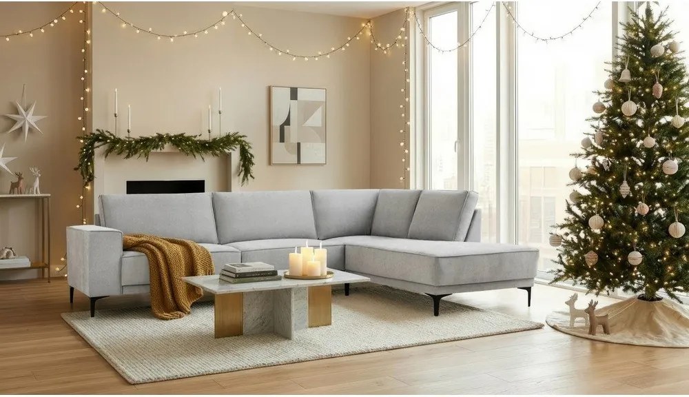 Divano angolare grigio (con penisola a destra/a L) Copenhagen – Scandic