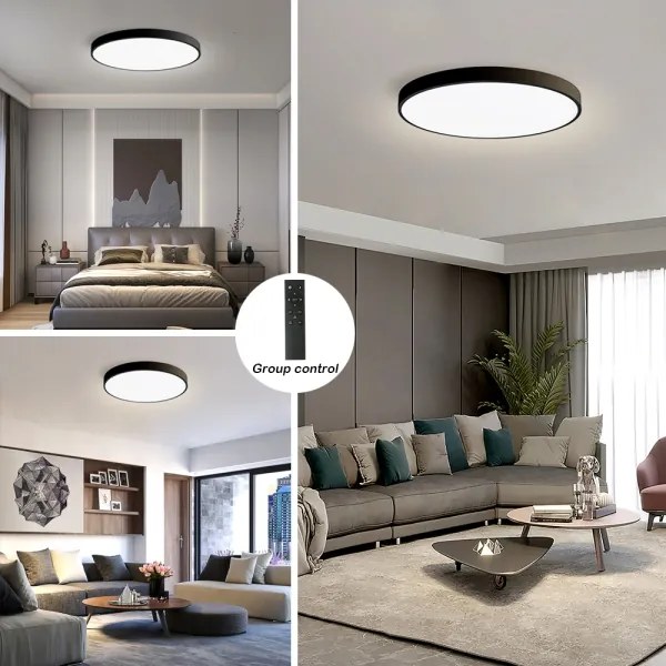 Brilagi - Plafoniera LED dimmerabile POOL SMART 100W 230V Ø 80 cm Wi‑Fi Tuya nera + telecomando