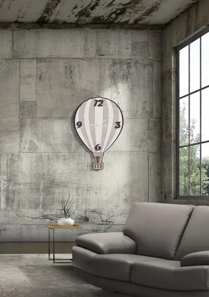 Orologio da parete legno laminato 41X59 cm TRS - MONGOLFIERA