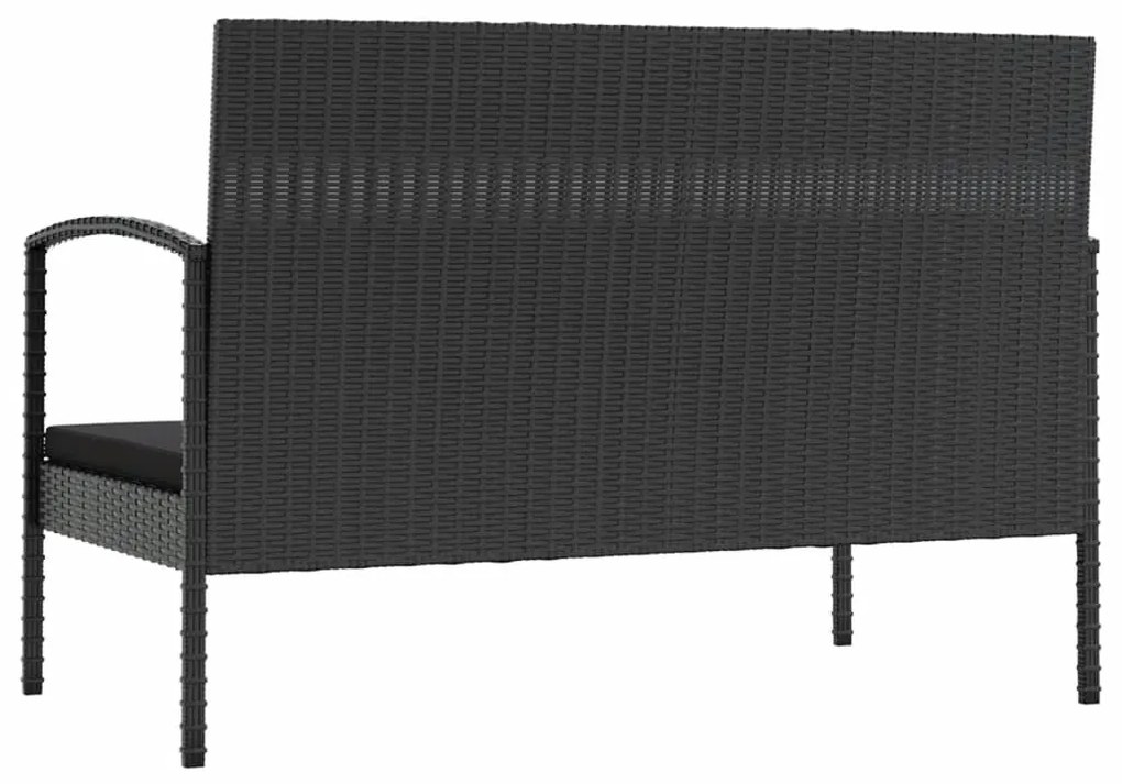 Set Divani da Giardino 8 pz con Cuscini in Polyrattan Nero