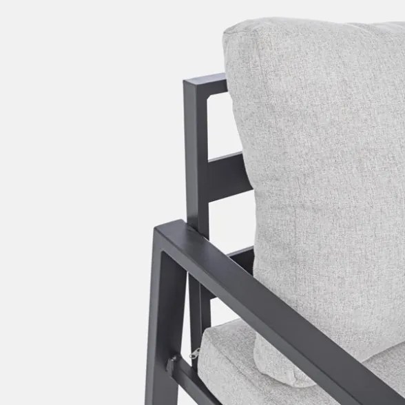 Salotto da esterno in alluminio 4 posti Antracite Bizzotto Lorillard New