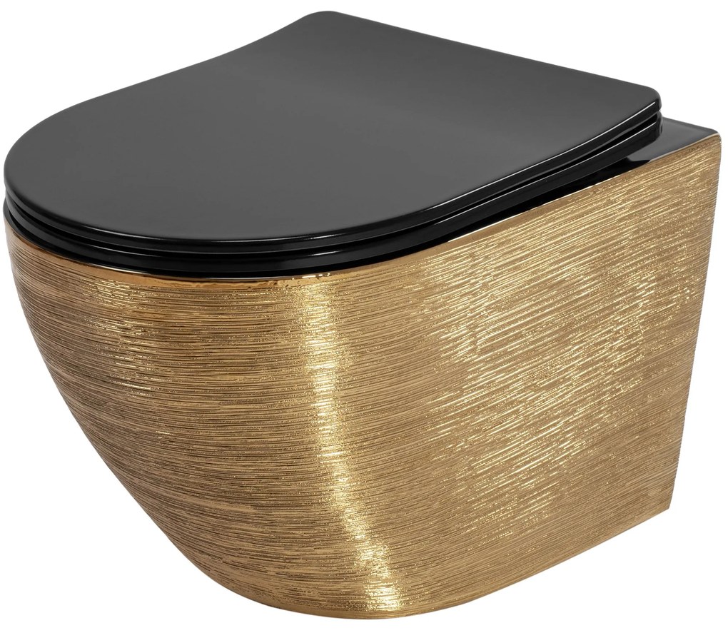 Vaso WC sospeso Rea Carlo Flat Brush Gold