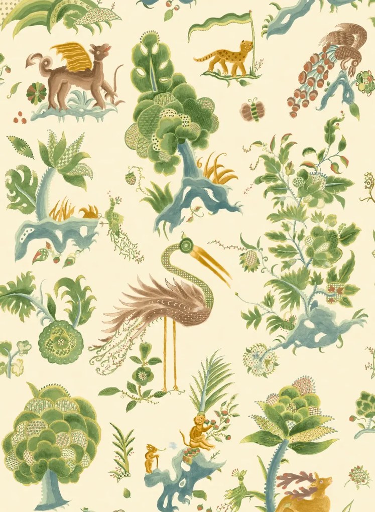 GP & J Baker Tapete Gertrude - Soft Green/ Aqua