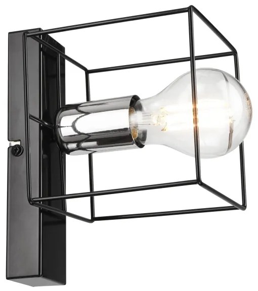 Applique MIKA 1xE27/60W/230V nero/cromo