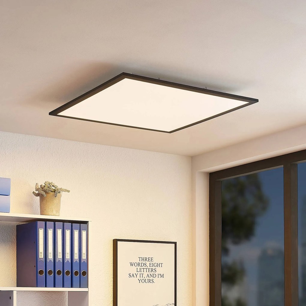 Pannello LED Lindby Nelios, 62 x 62 cm, 4.000K, nero, metallo