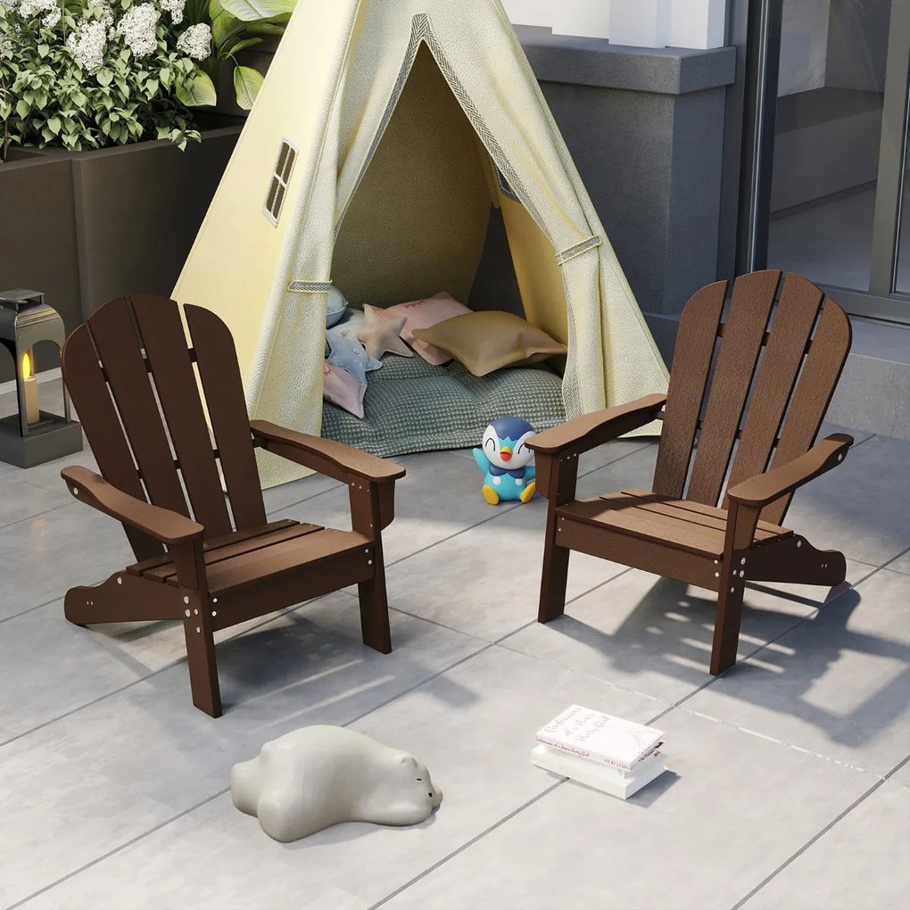 Costway Sedia adirondack da campeggio per bambini con design ergonomico per patio, Sedia da giardino per bambini da 3 a 8 anni 4 Colori