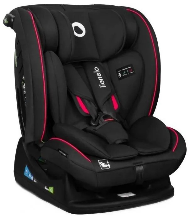 Lionelo - Seggiolino auto AART i-Dimensioni 40-150 cm nero/rosso