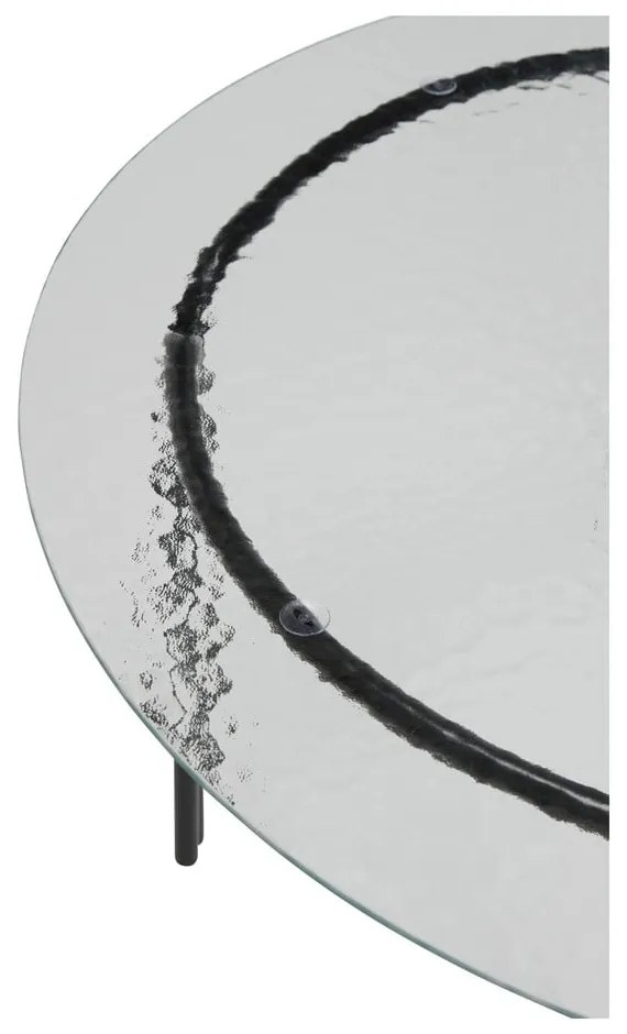 Tavolino rotondo nero con piano in vetro ø 80 cm Orbit - Hübsch